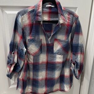 Women's Plaid Button-Up Blouse